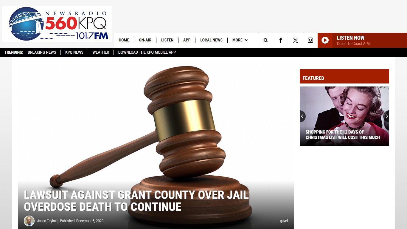 Lawsuit Against Grant County Over Jail Overdose Death to Continue